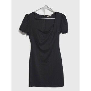 NWT Francesca's Collections Black Mini Dress with Puff Sleeves